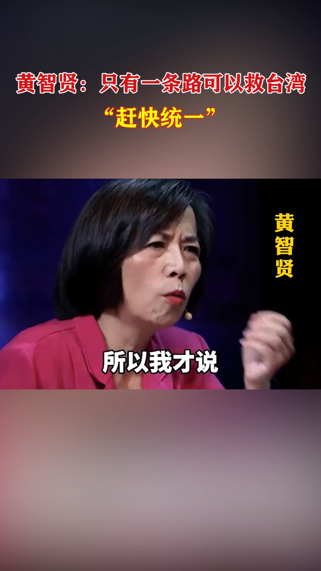 黄智贤:只有一条路可以救台湾!