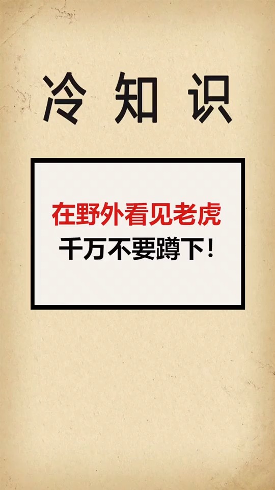 要是在野外碰到老虎怎么办呢?