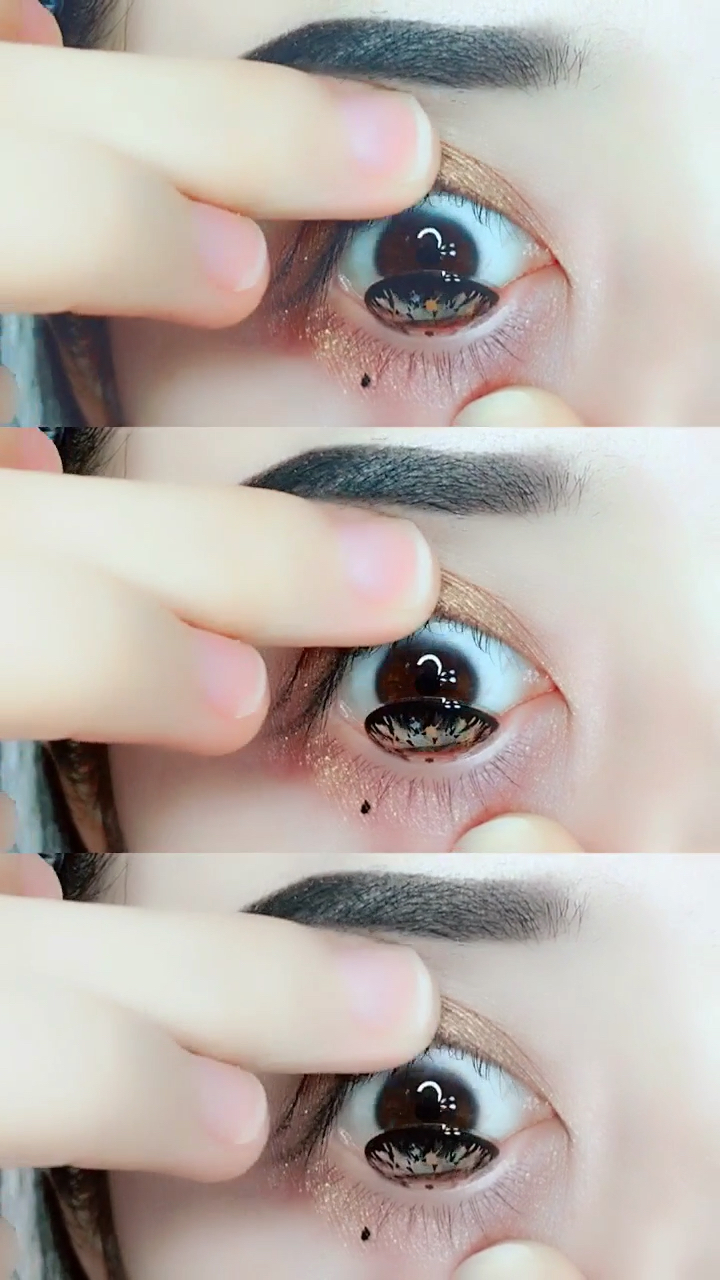 扒拉上眼皮  头往后倒  这一步很多人忽略了  所以很多宝宝说看了那么