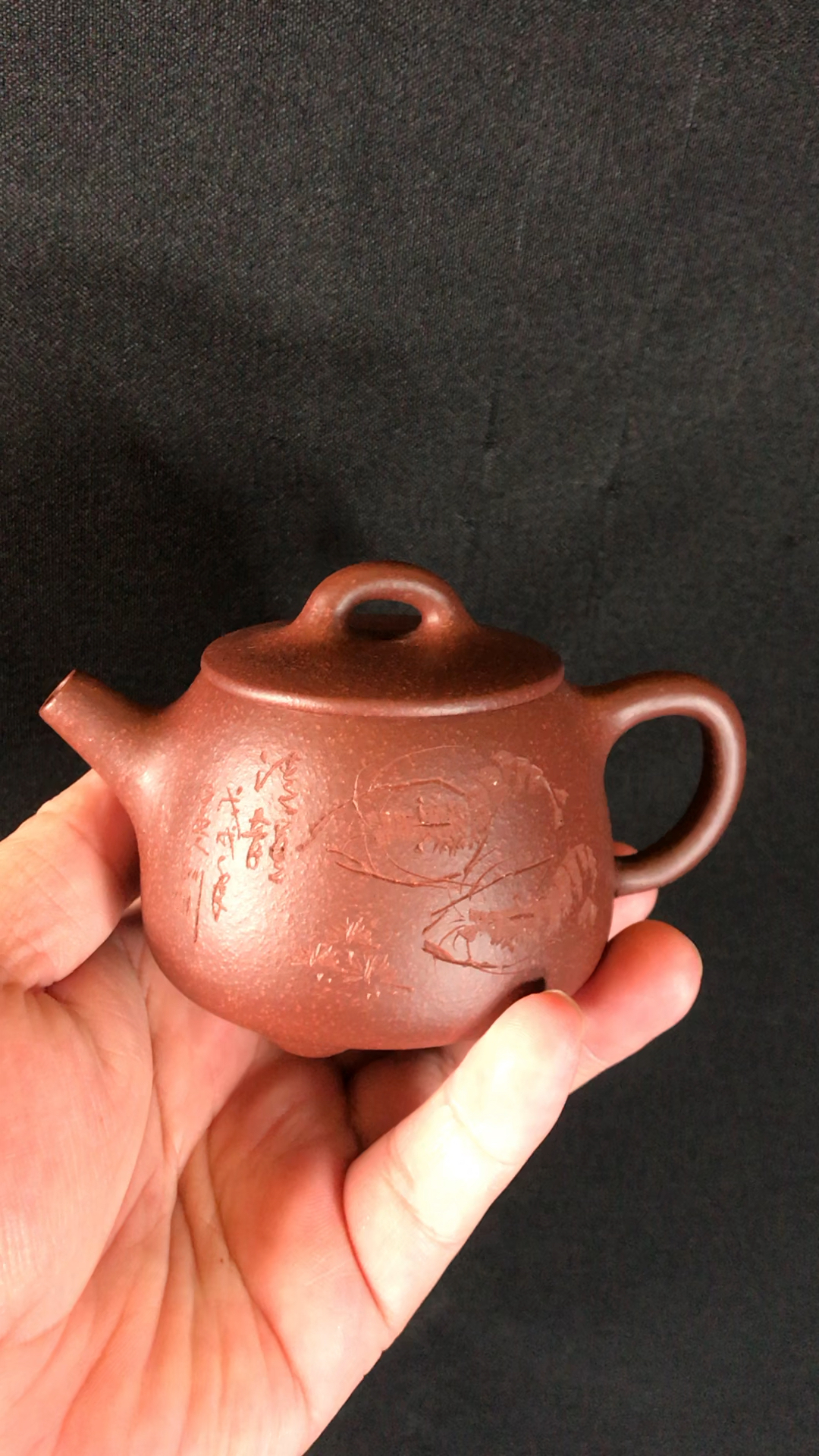 全手工底槽清高石瓢紫砂壶.
