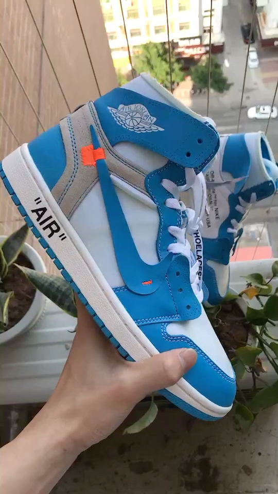 air jordan 1 off white aj1 ow 白蓝 北卡蓝 联名 aq0818-148