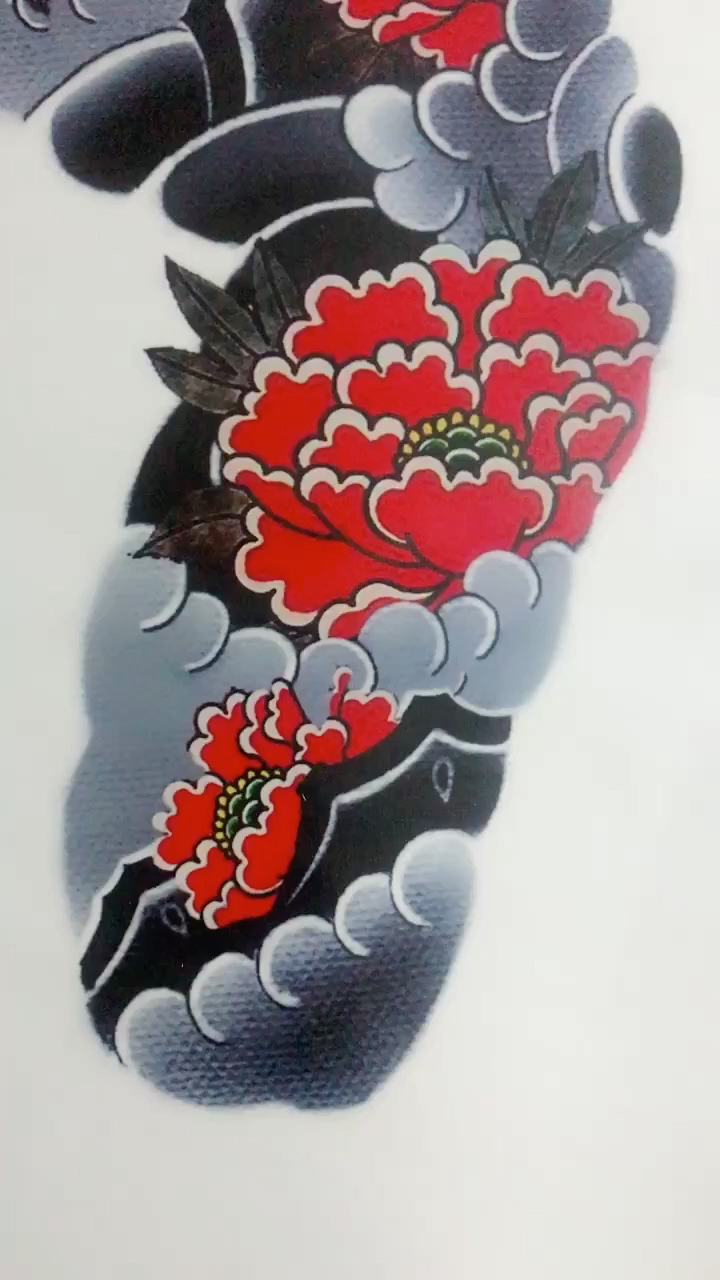 彫婵小姐姐的原创牡丹花臂手稿哦