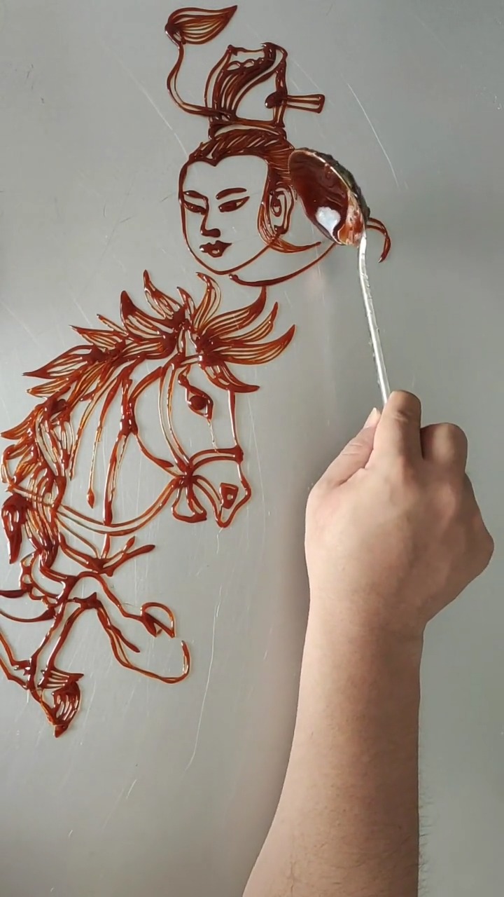 骑着马儿拿着大锤,这是哪个猛将?#糖画