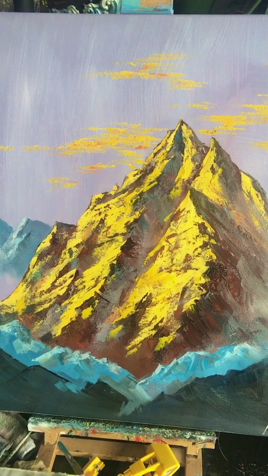 刀笔油画,一座金山送给大家!顺利,顺利