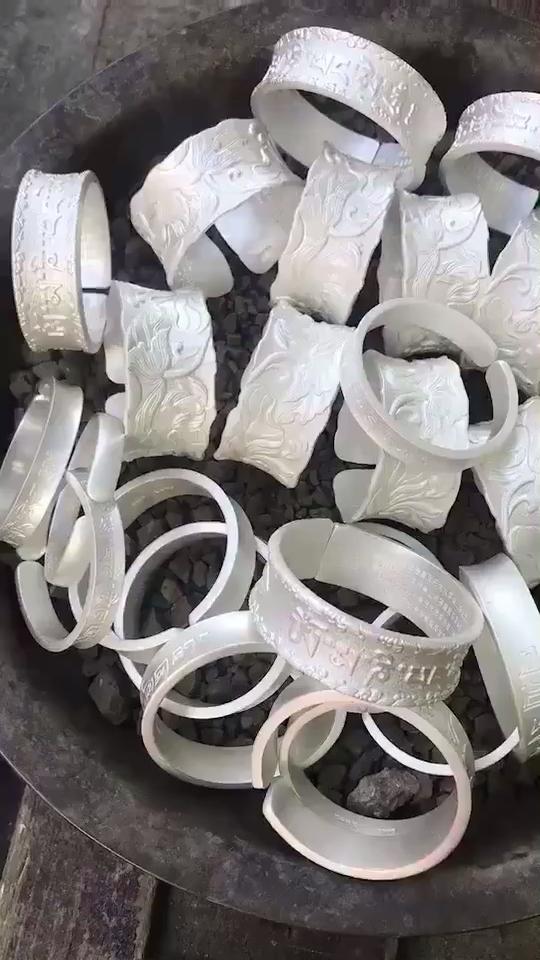 白花花的银子,纯银手工手镯