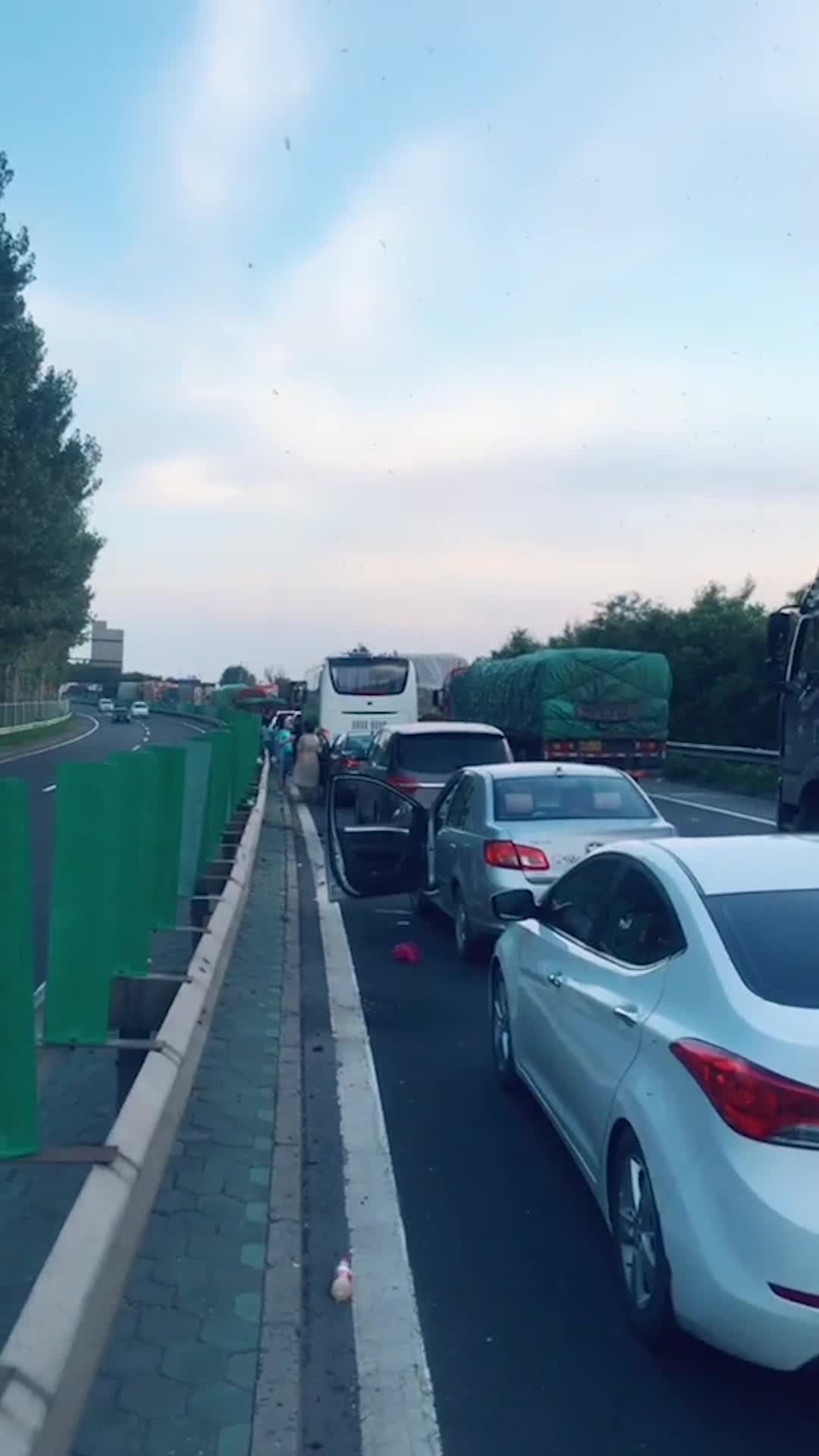 国庆回家高速堵车不是最惨的,最惨的是拉93的货车蜂箱漏了