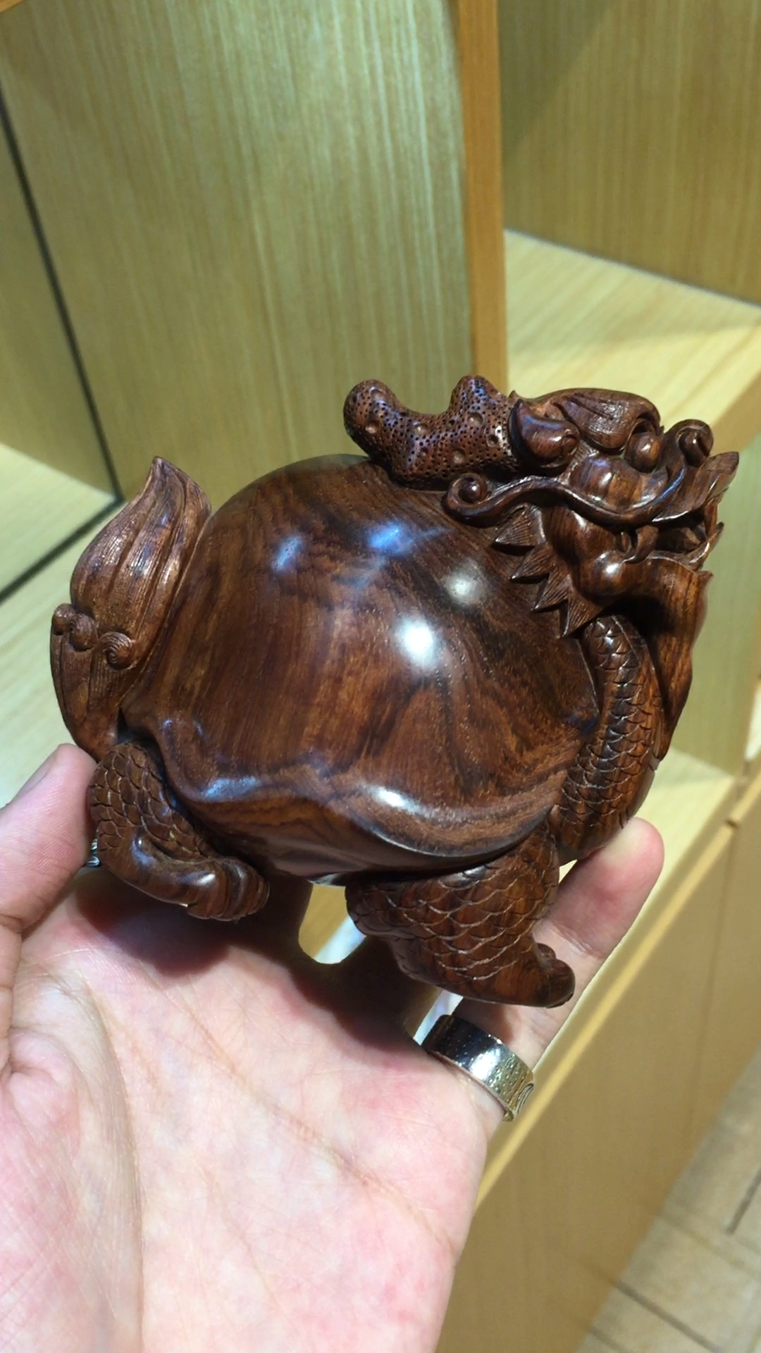 海南黄花梨油梨老料满纹大龙龟