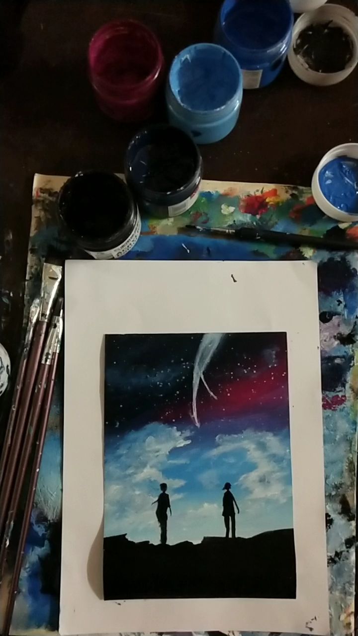 一个你的名字的星空教程,喜欢的就一起来画吧