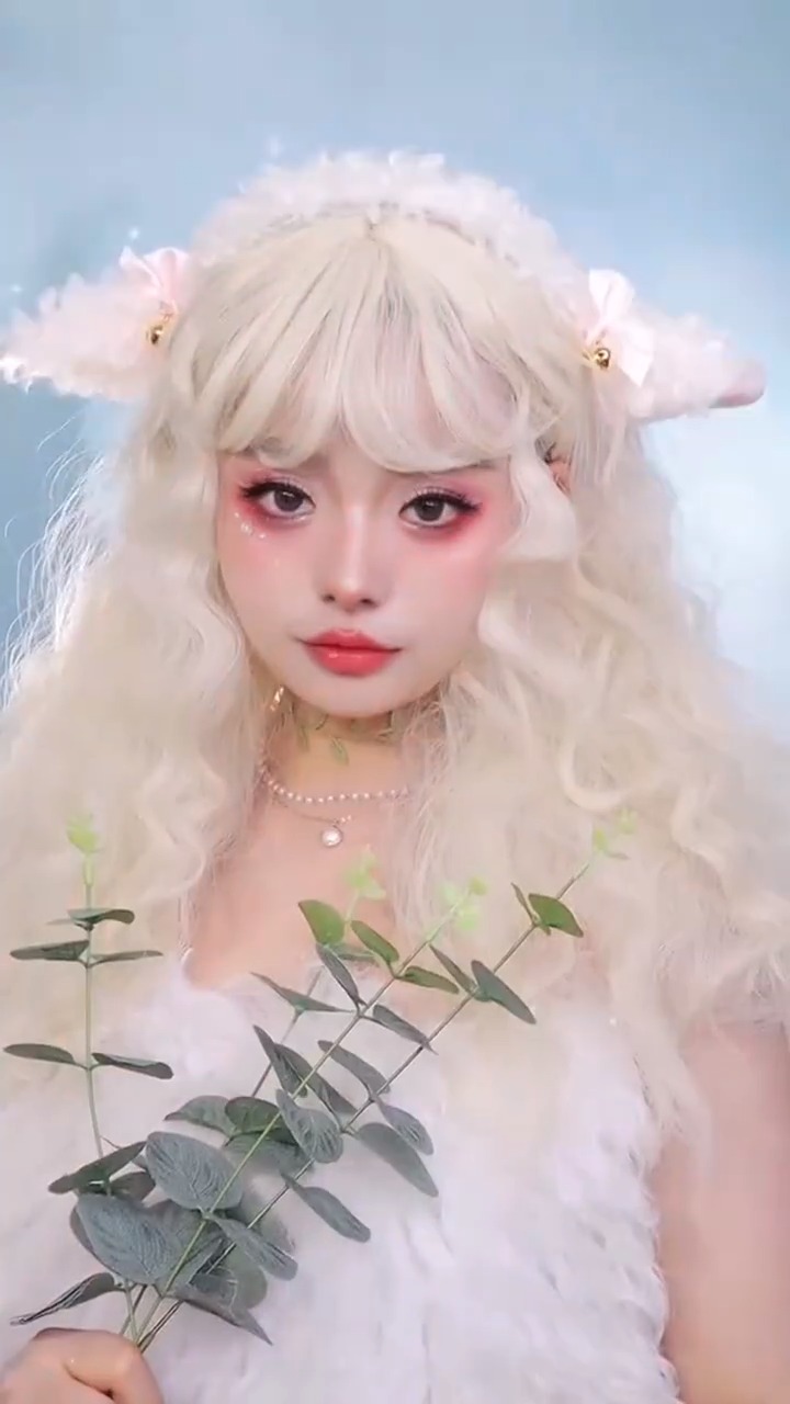 软萌的小绵羊,真的是好可爱啊!#仿妆