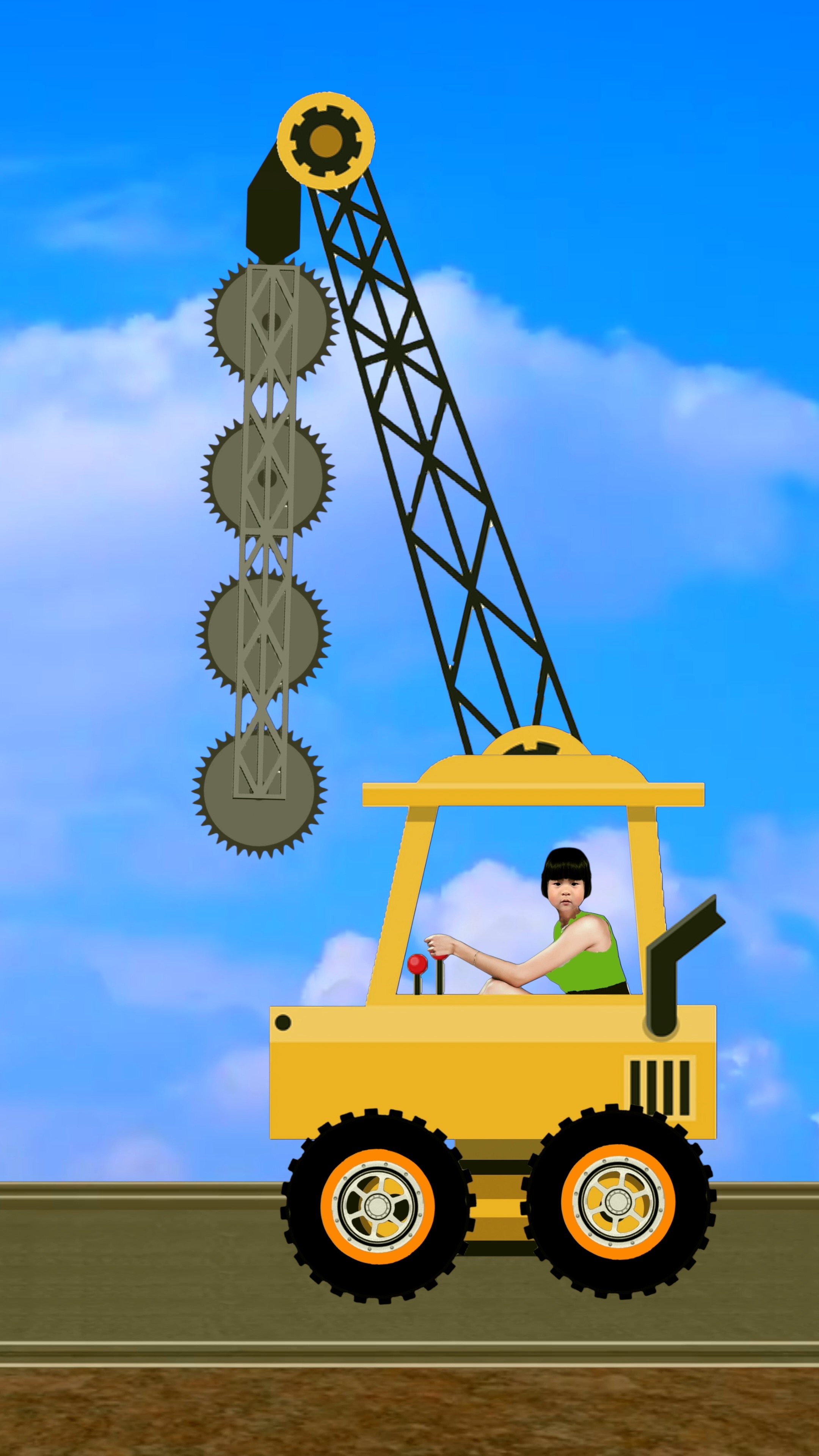 小宝妹妹伐木车