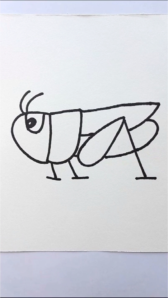 教宝贝们画蚂蚱简笔画教程,喜欢的画一画哦