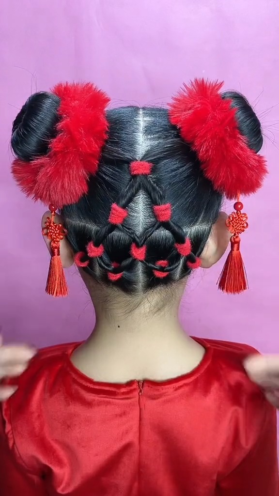 腊八节了,给宝贝扎个新年发型美美哒#儿童编发