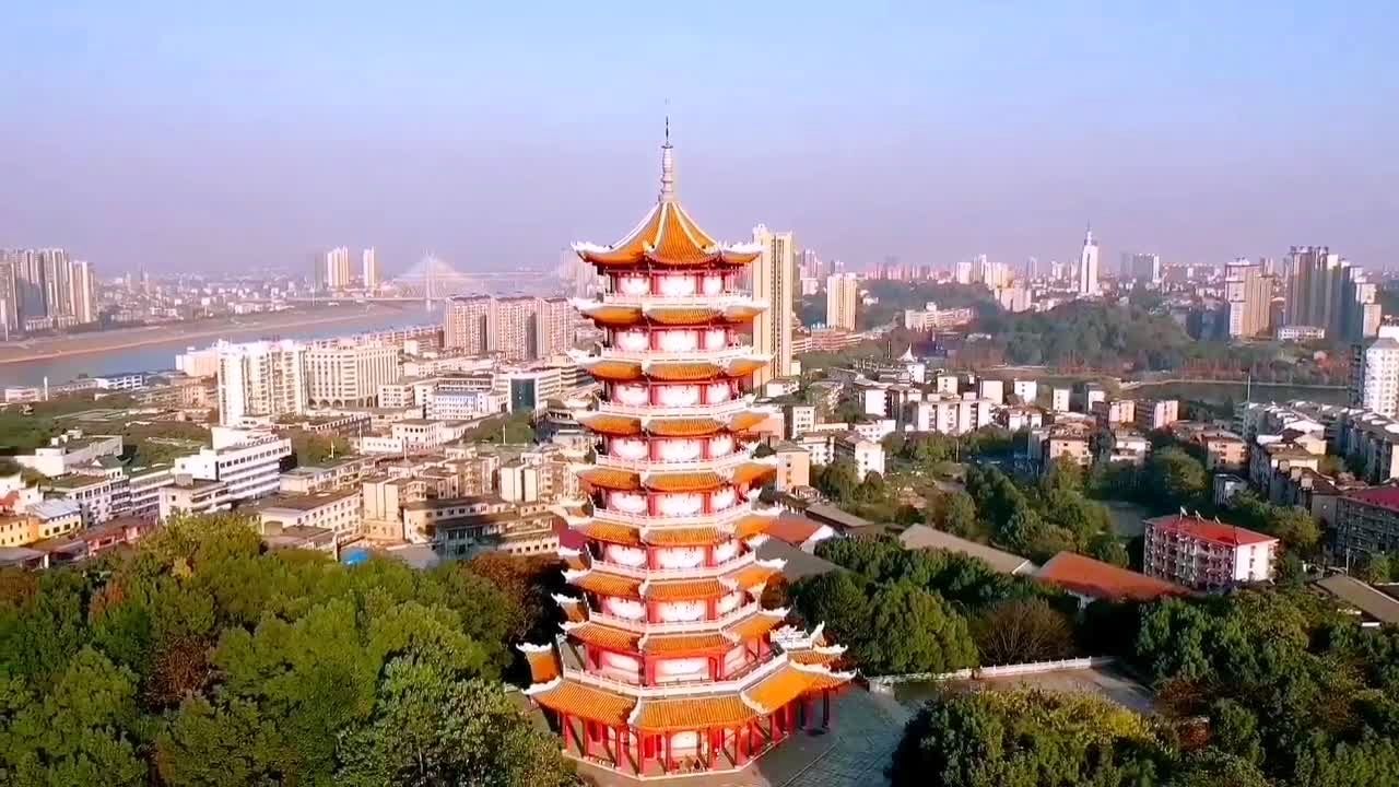 家乡小景.湖南·益阳·会龙山·福林塔·航拍 2018年11月29日