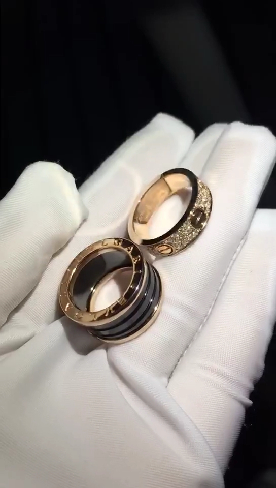 实拍 欣赏 bv陶瓷戒 满天星戒