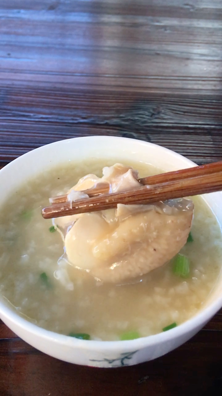自己做的早餐03"咸鸡粥"97