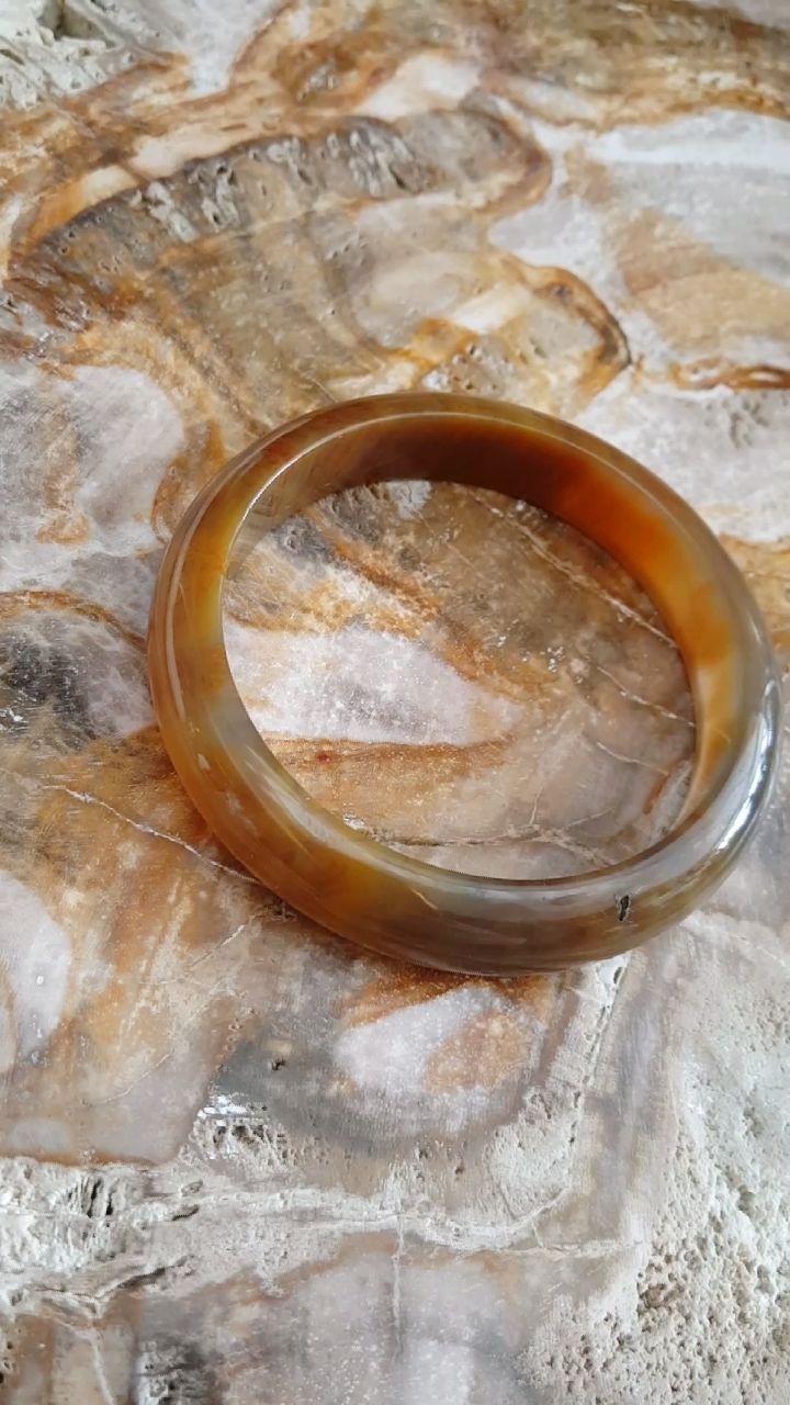 天然树化玉手镯