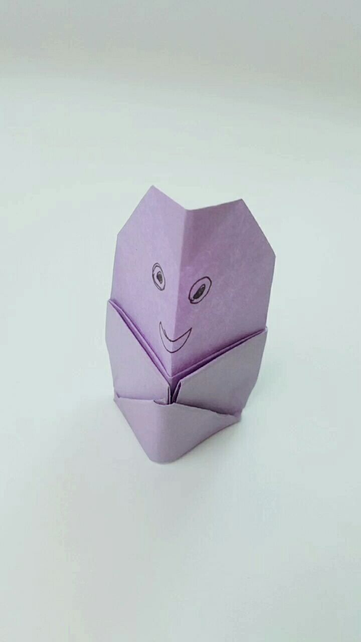 折纸不倒翁,好玩!让他倒下又站起