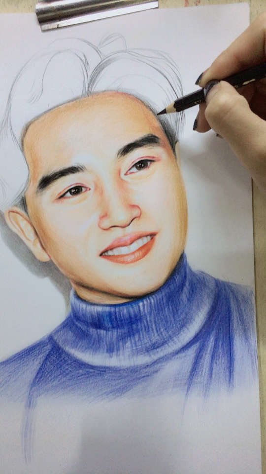 怀念哥哥张国荣彩铅手绘