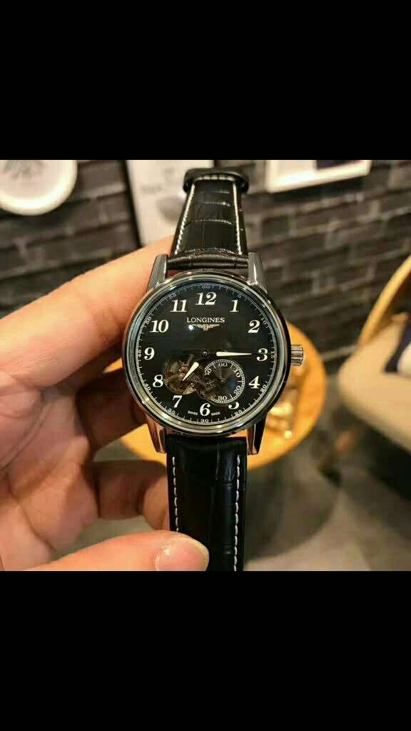 浪琴-longines01复古两针半数字飞轮6015精品男士腕表95速度