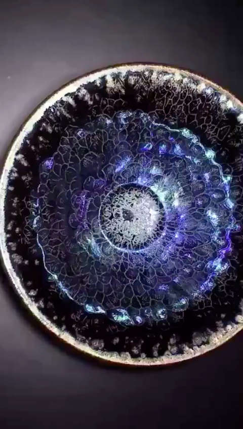 李左文手作建盏--墨莲,停烧款