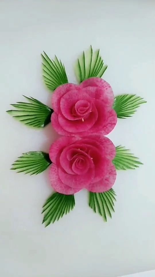 心里美萝卜作花做法教学