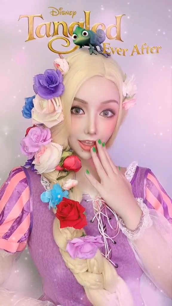 这是不是你梦中的长发公主!#仿妆#迪士尼