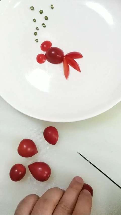 超简单的圣女果小金鱼,下次宴请朋友时快试试吧90