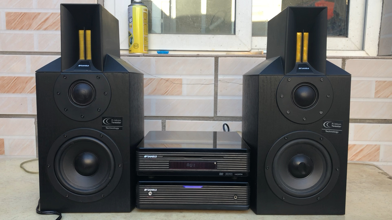 山水mc-1600d经典hifi书架音箱,可读取usb和好hdmi.