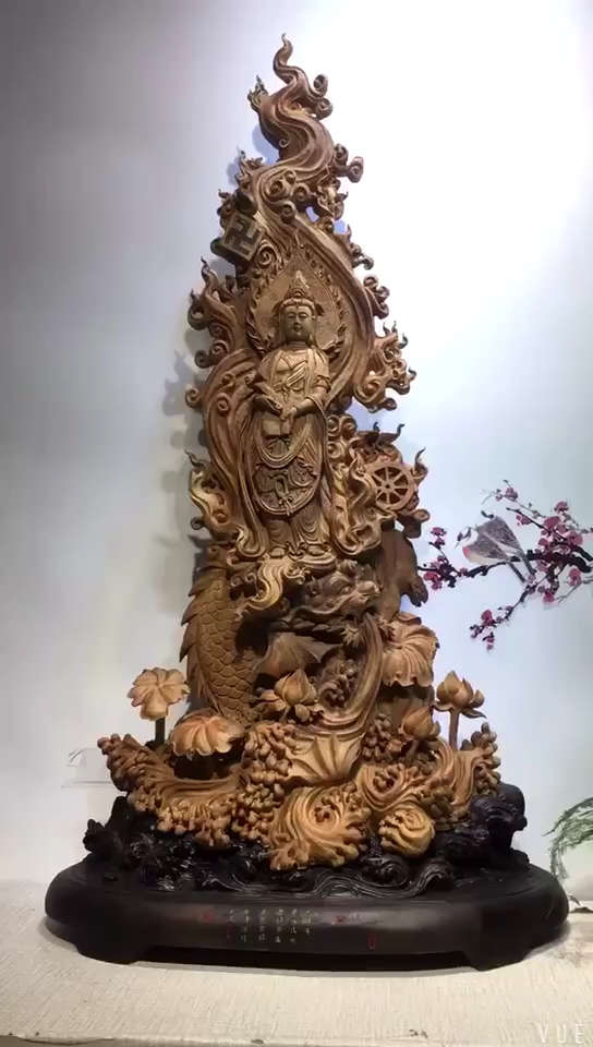 7822《鳌鱼观音》2378 【规格】长66cm*宽33cm*高118cm