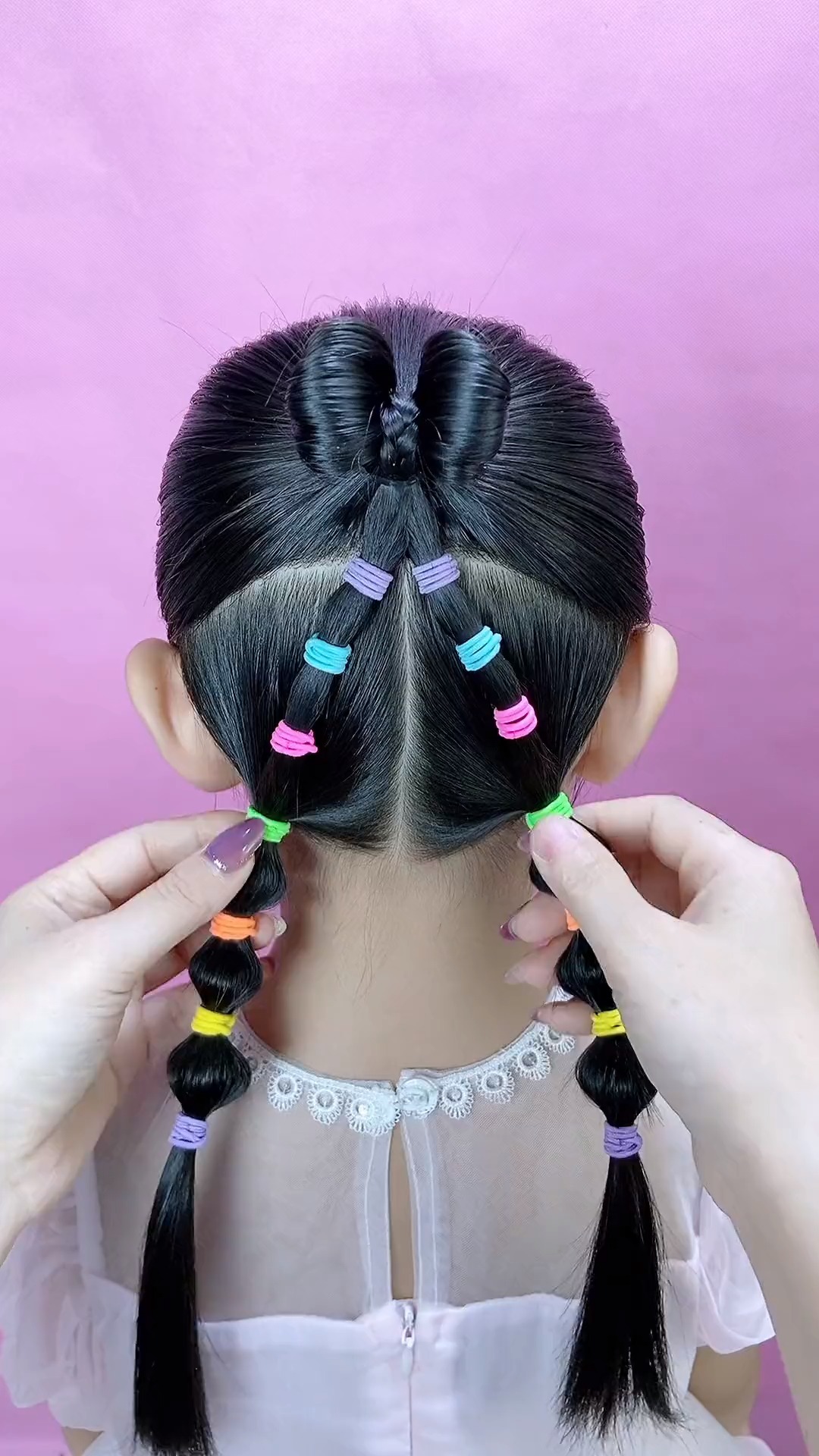 闺女毕业典礼发型,你们喜欢吗?#儿童编发