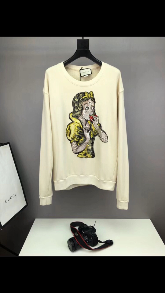 97gucci古驰.2018ss秋冬最新款.白雪公主章仔套头卫衣.
