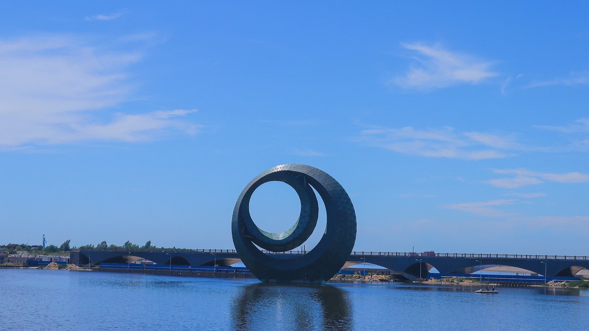 鲅鱼圈月亮湖 #延时摄影 美丽的月光环