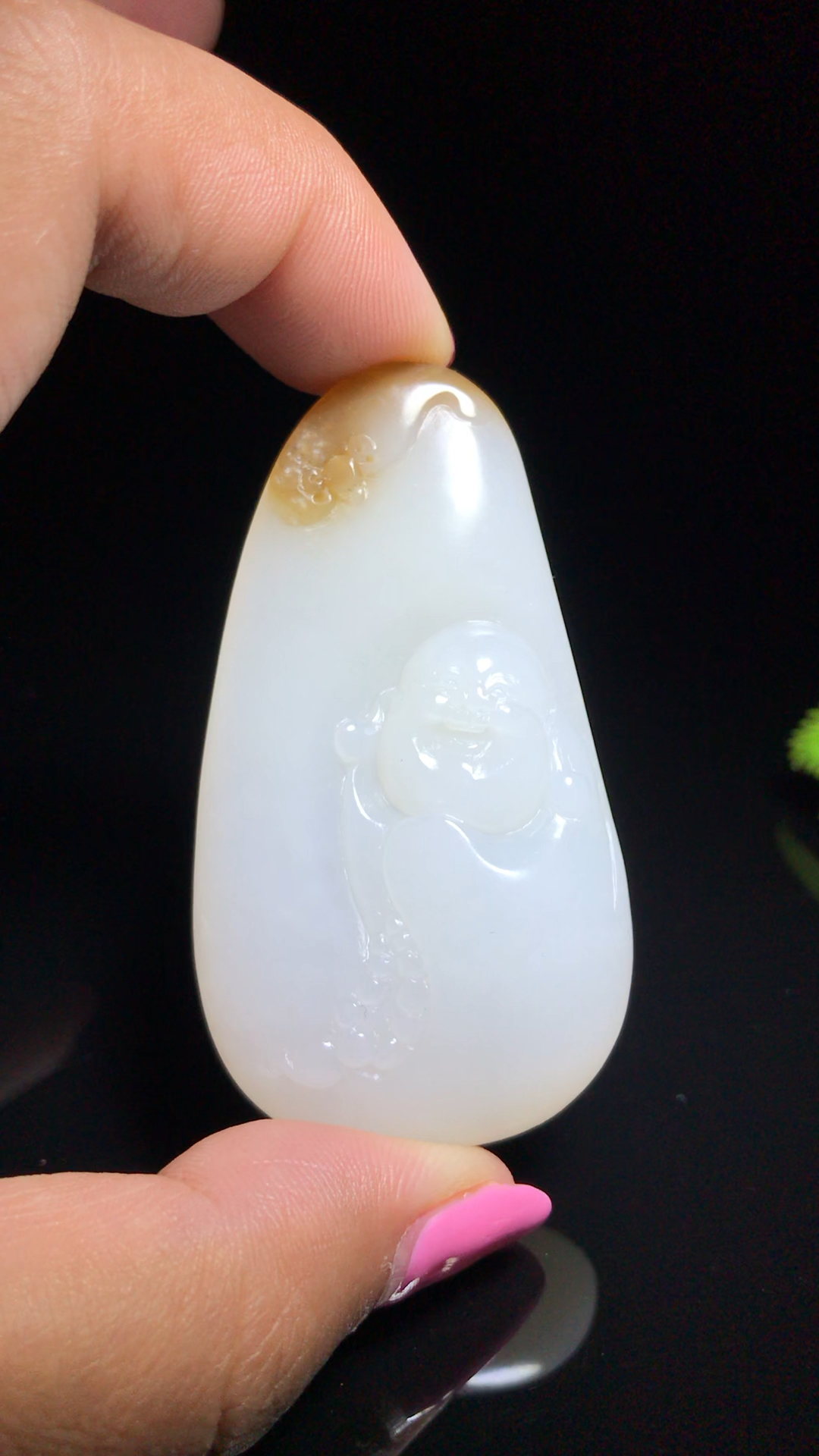 和田玉糖白弥勒佛