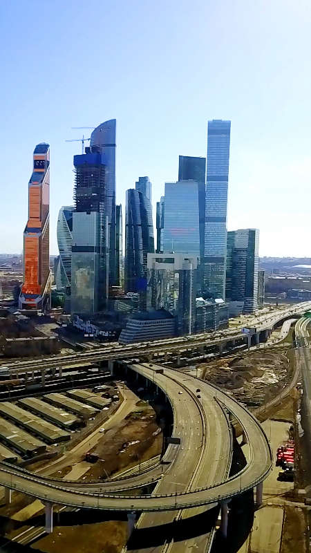 莫斯科cbd的航拍小作