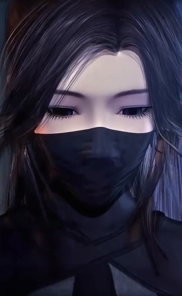 黑衣女子我爱#动漫