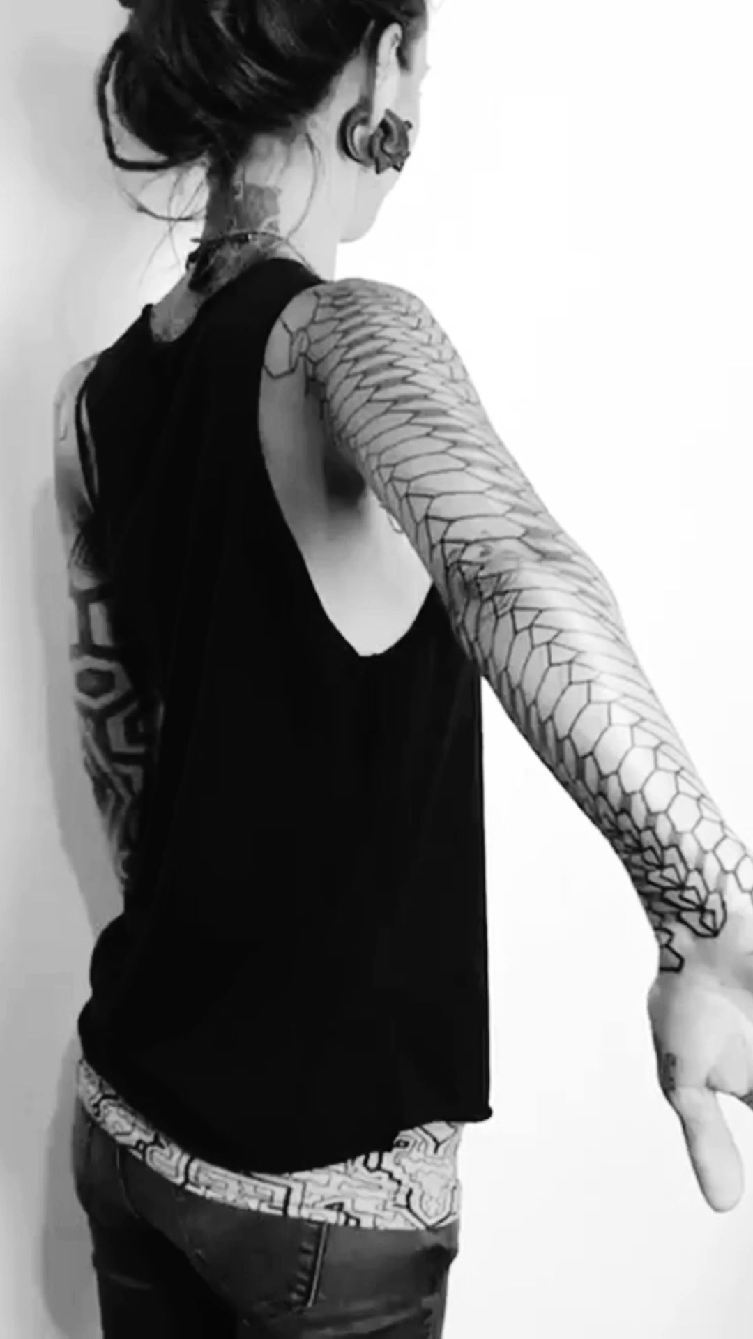 亮瞎眼系列.几何大花臂,厉害了.