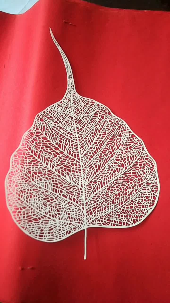 一叶落而知秋,原创超精细叶子纸雕