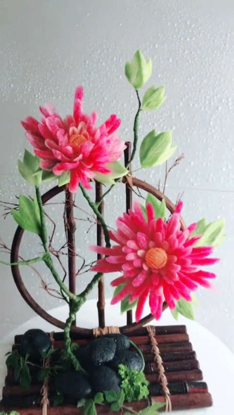 心里美萝卜雕刻的大丽菊91