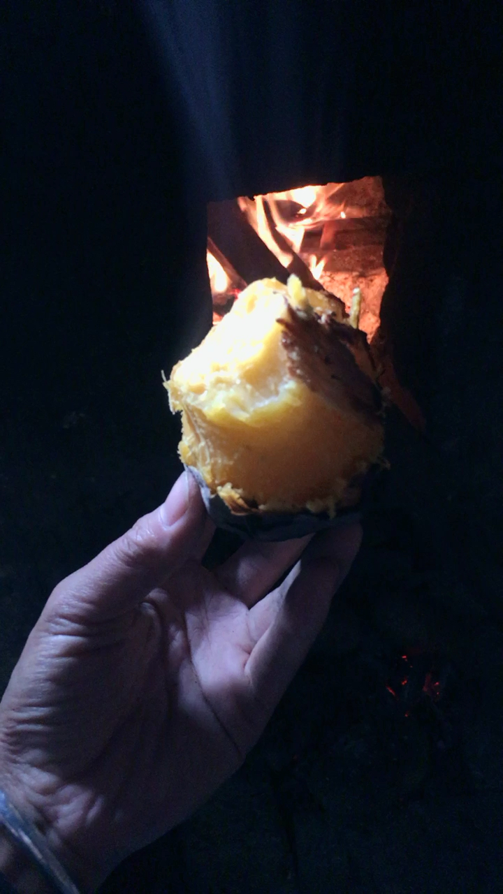 国庆你们去堵高速路,我就在屋头烧火烤红薯,巨香