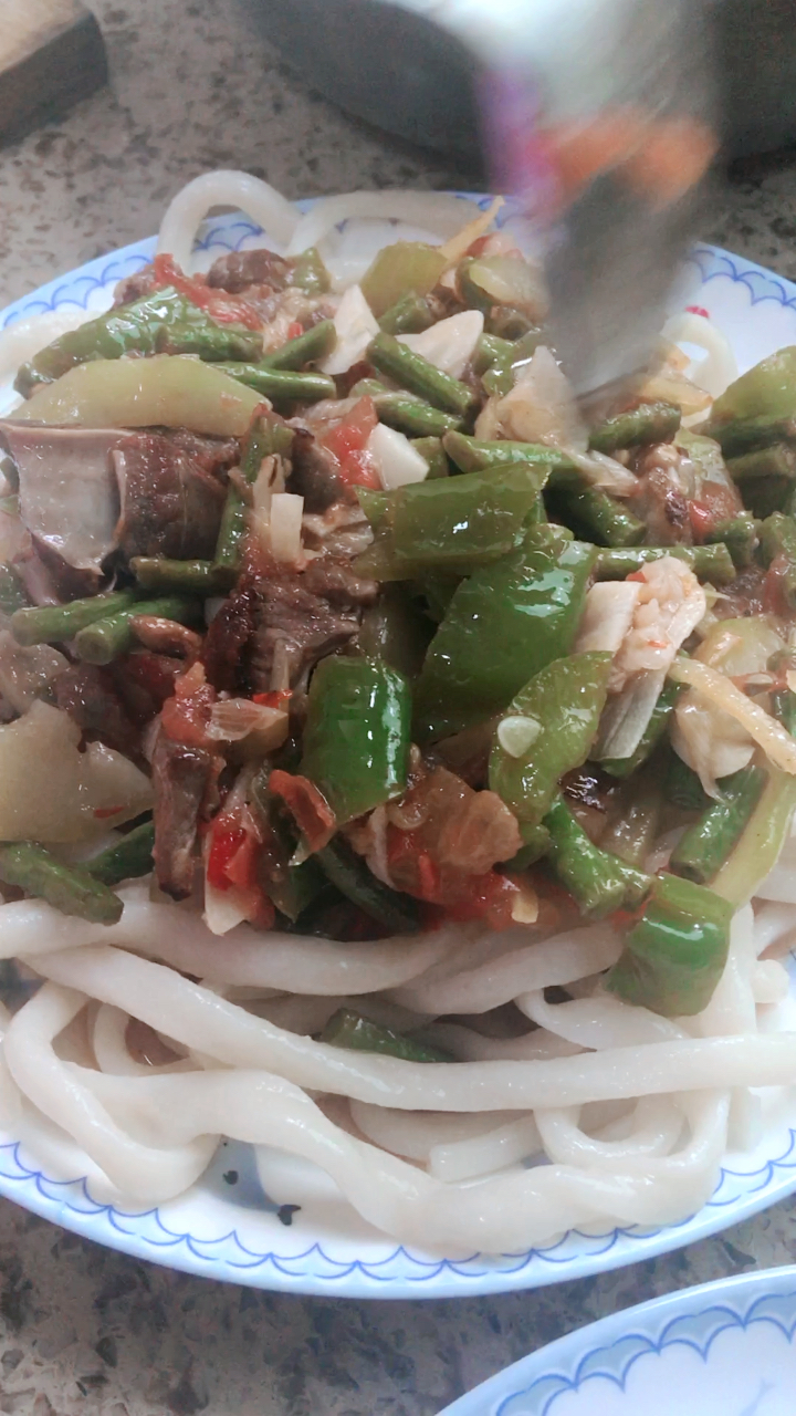 新疆特色拉条子拌面做好了