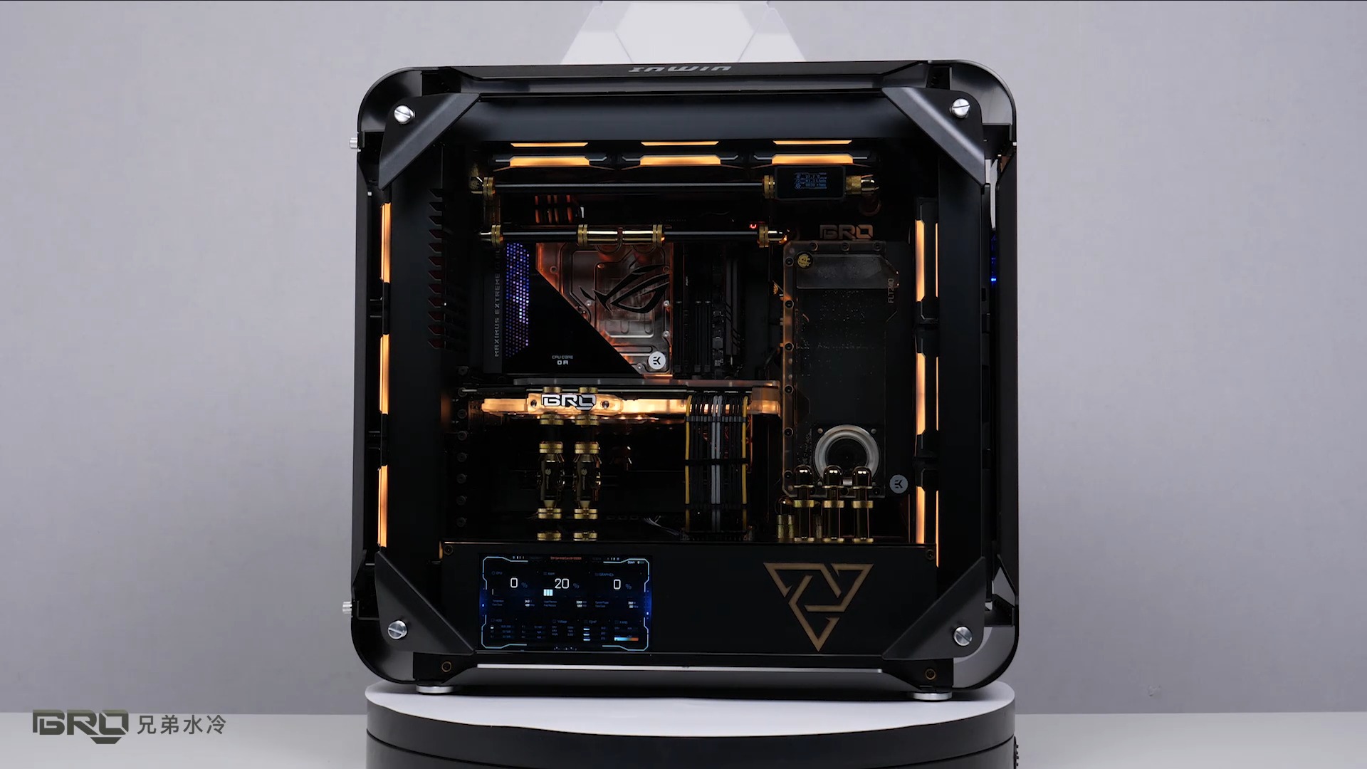 【bro水冷私人定制】迎广 925 三角主题 分体式水冷展示