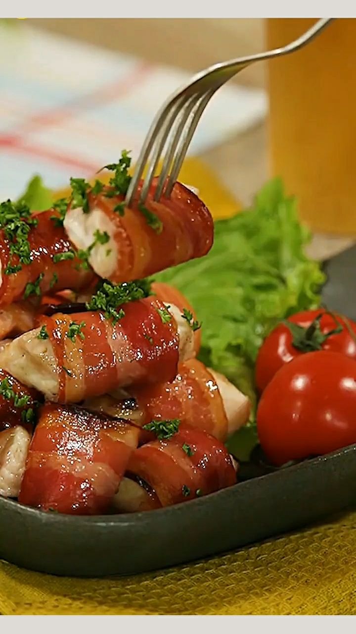 培根鸡肉卷,流口水了9999不好吃不要钱90