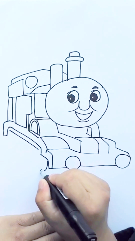 小火车托马斯,简单几笔画出来,快来一起画哦97