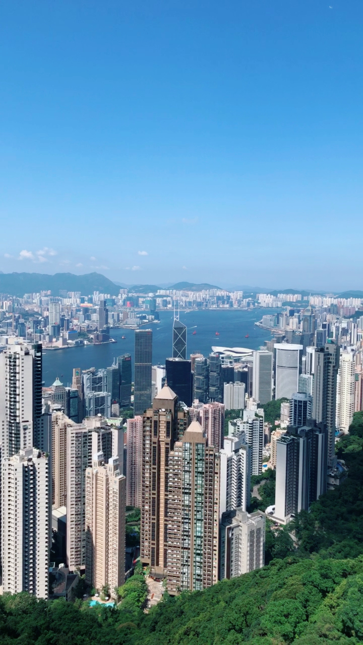 太平山山顶,俯瞰维港两岸高楼林立,美景尽收眼底!