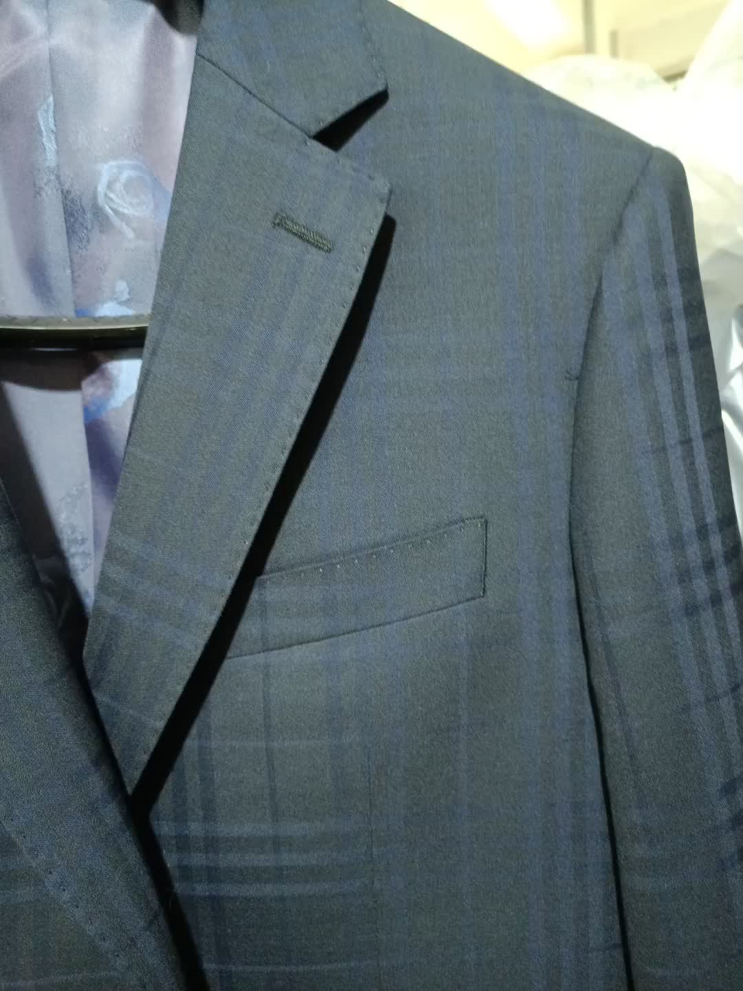 黑藏蓝窗格#汇川西服#汇川西装#商务休闲男装#一人一款 #一人一版