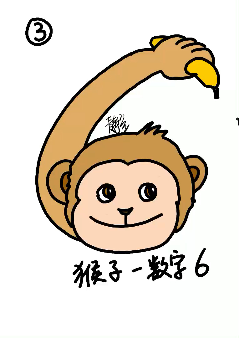 静兰亲子简笔画,数字6变变变!