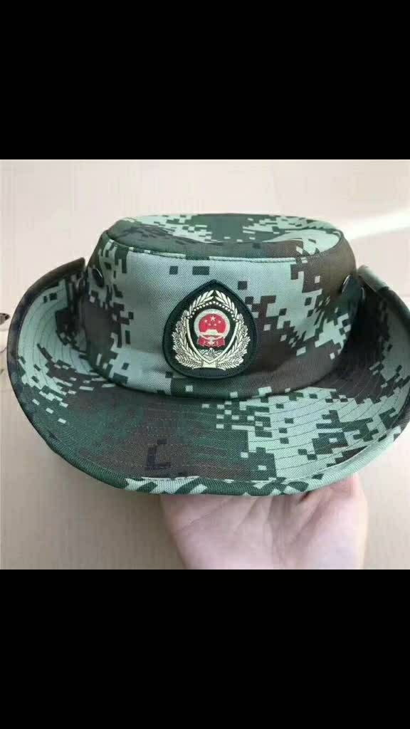【武警夏迷彩彩圆边帽】