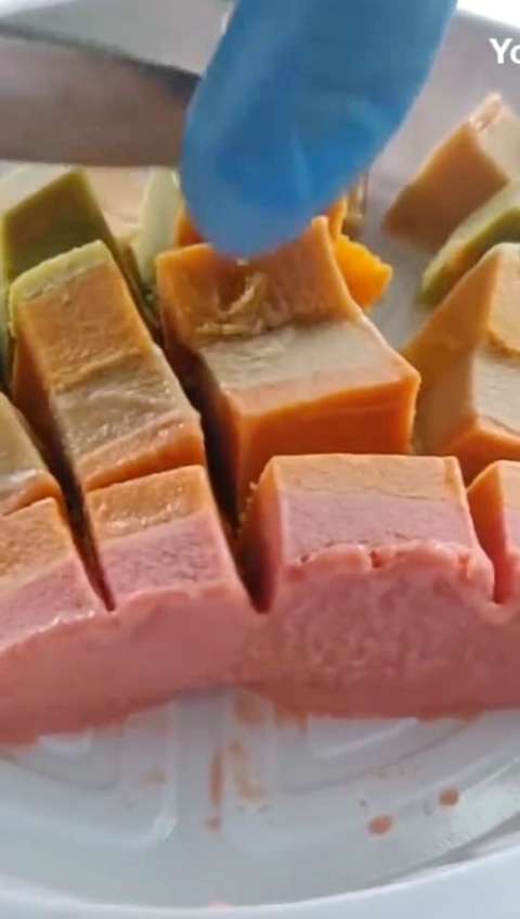 街头美食,粉丝糕还是不一样的吃法