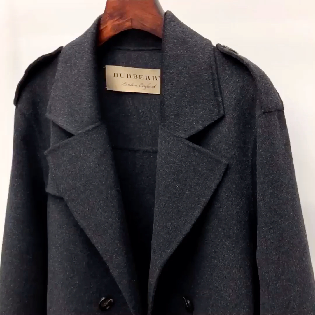 burberry巴宝莉男士长款羊毛双面呢大衣75990
