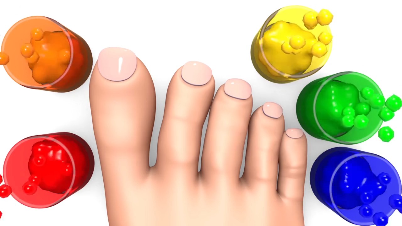 宝宝学颜色给脚趾甲涂上你喜欢的颜色吧
